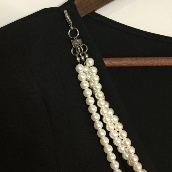 INC Black Dress with Pearls - Picture 4 of 9